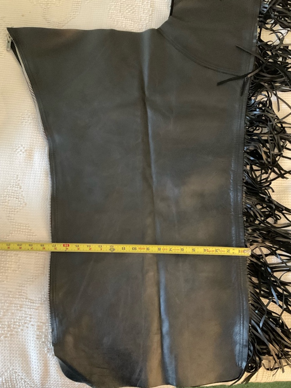 Black Fringe Leather Motorcycle Chaps - Women EUC - Picture 8 of 10